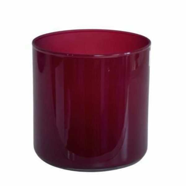 Vase cylindrique – Rouge vin, verre coloré