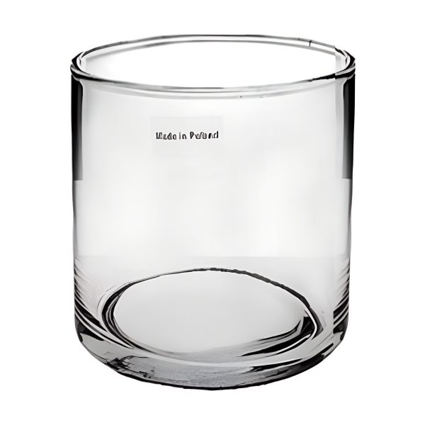 Vase cylindrique, verre transparent