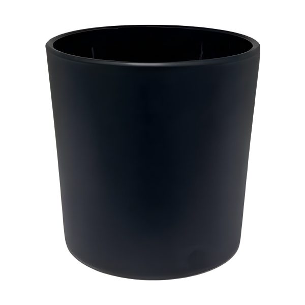 Flower Pot Thick Glass Vase – Black Matte, coloured glass
