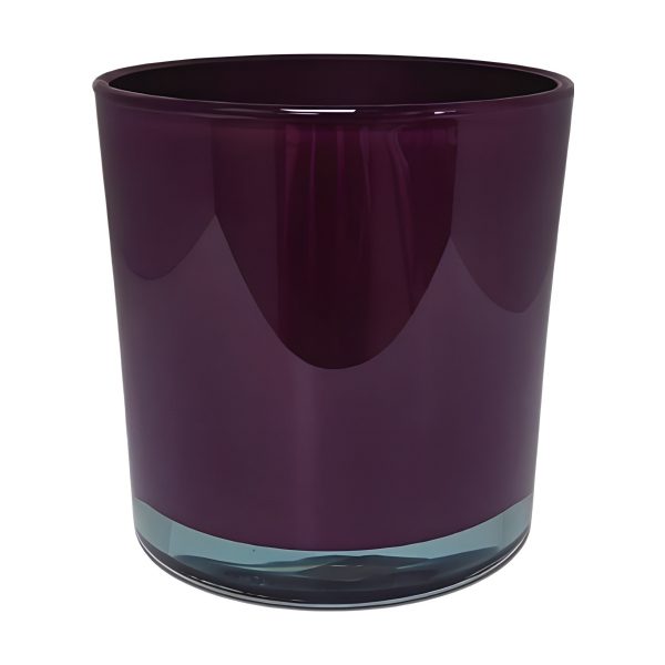 Flower Pot Thick Glass Vase – Burgundy, coloured glass