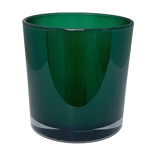 Flower Pot Thick Glass Vase – Hunter Green, coloured glass