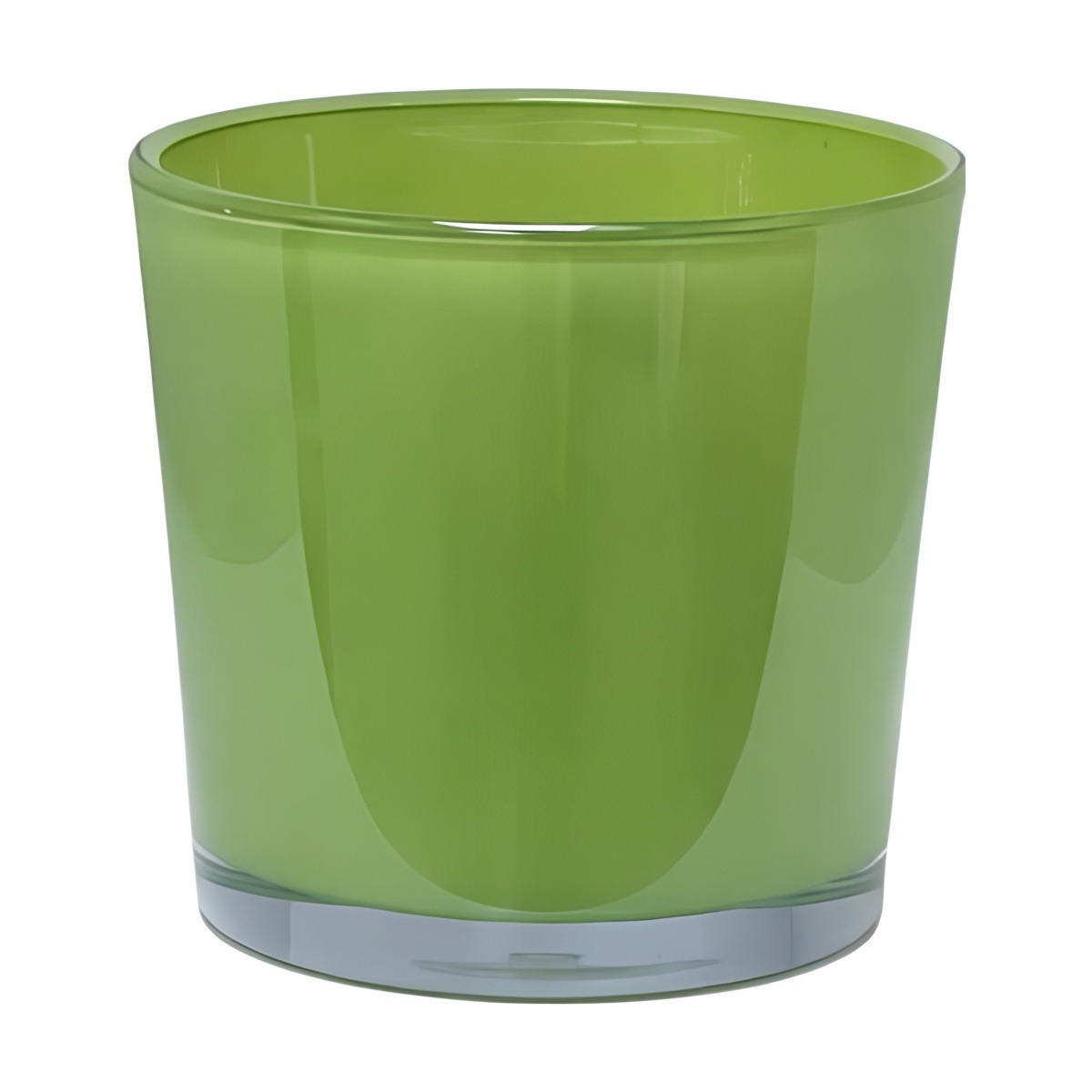 Flower Pot Thick Glass Vase – Lime Green, coloured glass