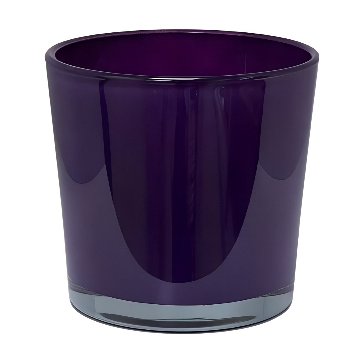 Flower Pot Thick Glass Vase – Plum, coloured glass