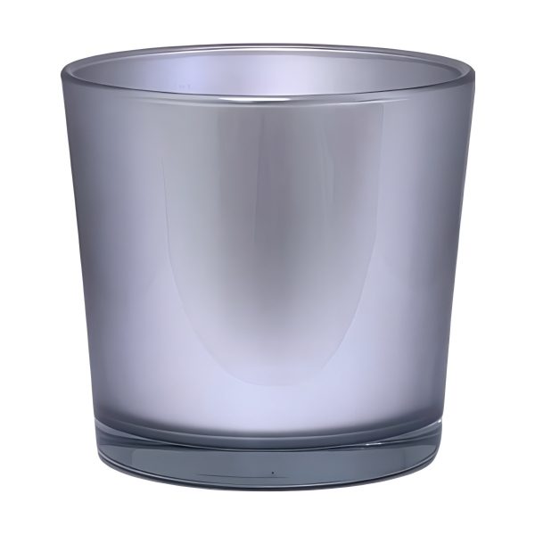 Flower Pot Thick Glass Vase – Silver, coloured glass