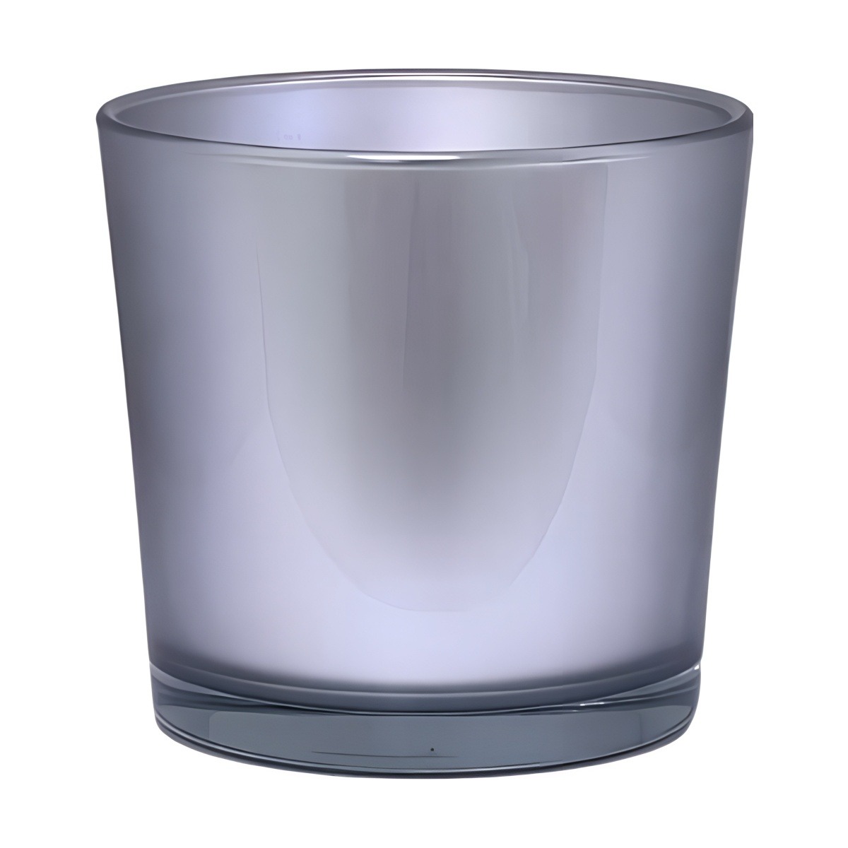 Flower Pot Thick Glass Vase – Silver, coloured glass