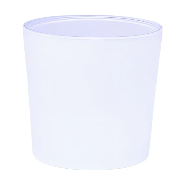 Flower Pot Thick Glass Vase – White Matte, coloured glass