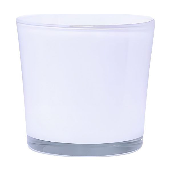 Flower Pot Thick Glass Vase – White, coloured glass