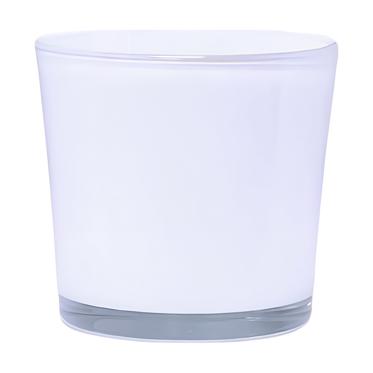 Flower Pot Thick Glass Vase – White, coloured glass