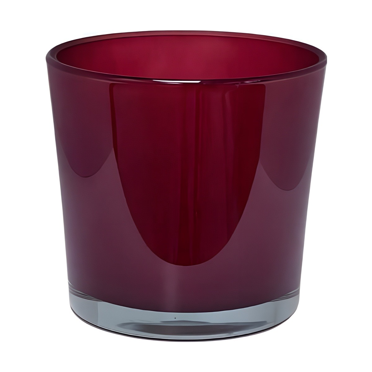 Flower Pot Thick Glass Vase – Wine Red, coloured glass