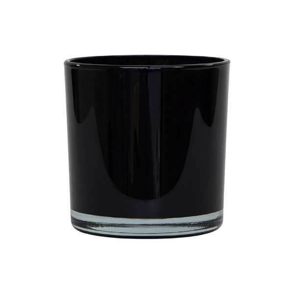 Glass Cylinder – Black, clear glass