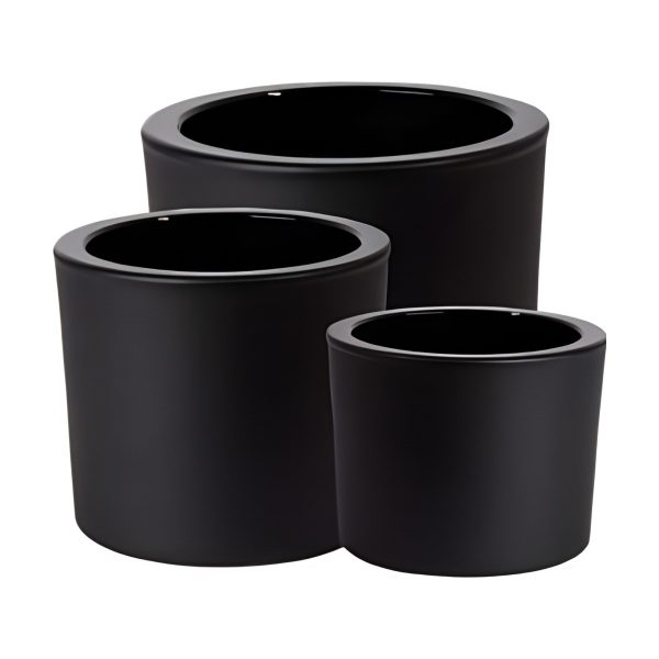 Glass Cylinder Vase – Black Matte, coloured glass