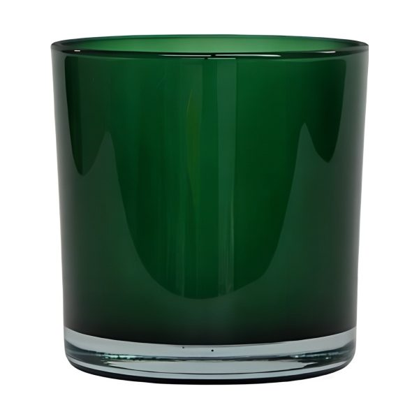 Glass Cylinder Vase – Hunter Green, coloured glass