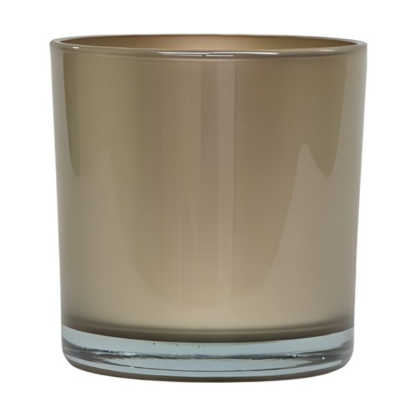 Glass Cylinder Vase – Metallic Champagne, coloured glass