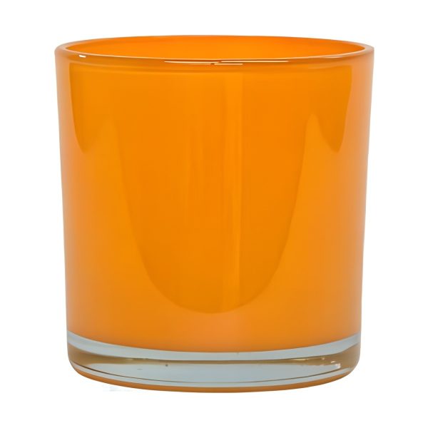 Glass Cylinder Vase – Orange, coloured glass