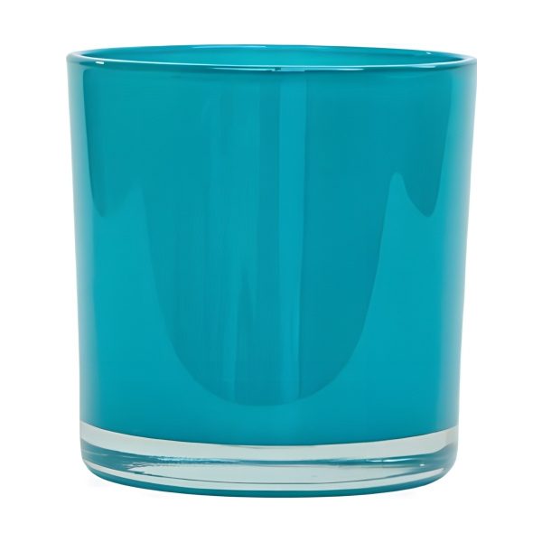 Glass Cylinder Vase – Turquoise, coloured glass