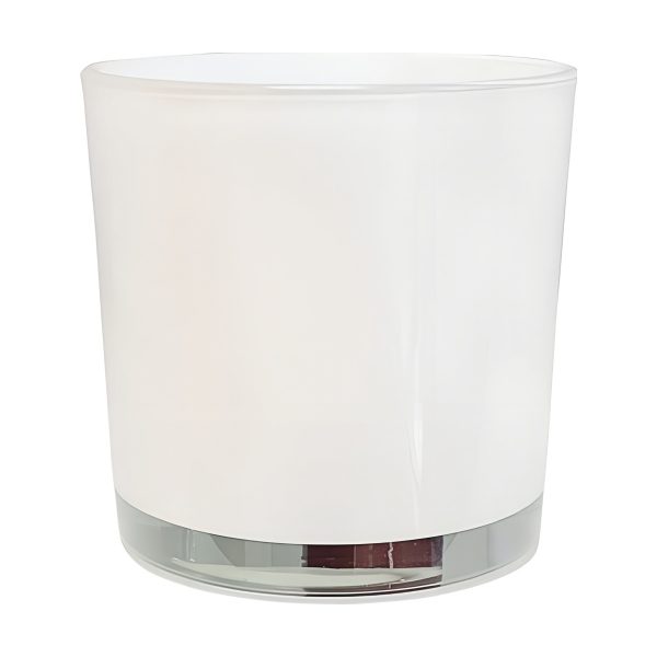 Glass Cylinder Vase – White, coloured glass