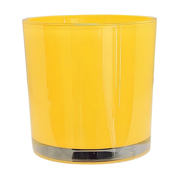 Glass Cylinder Vase – Yellow, coloured glass