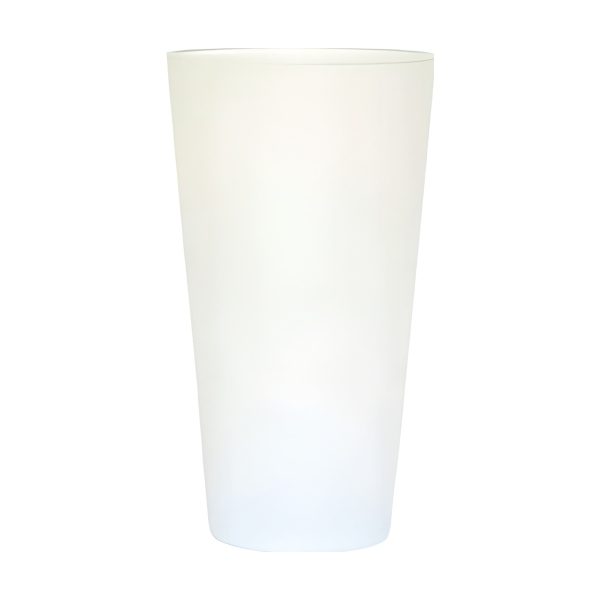 Leo Grand modèle – Blanc mat, verre coloré