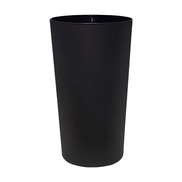 Jarrón Leo – Negro Mate, vidrio de color