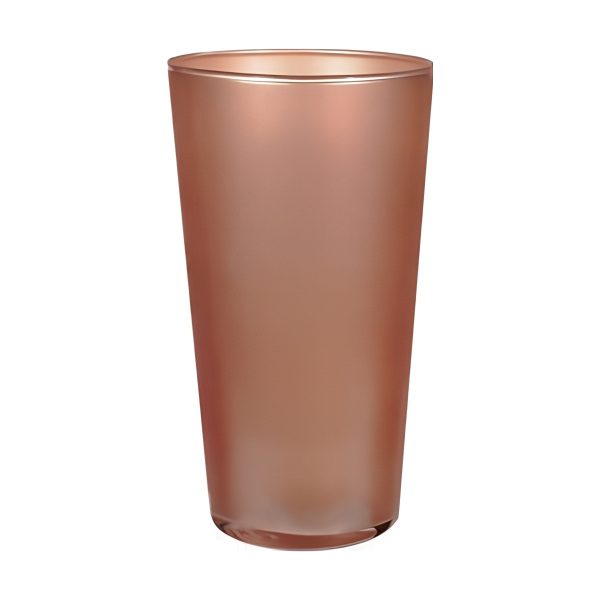 Jarrón Leo – Coral Metálico, vidrio de color