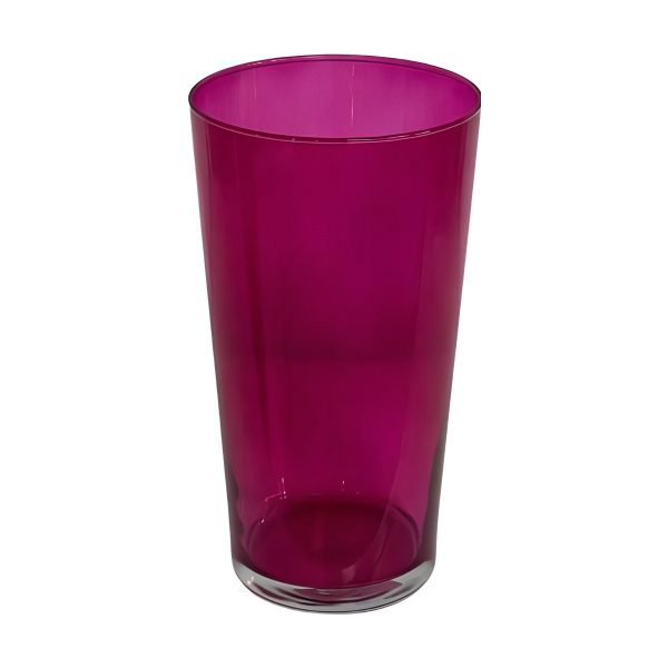 Jarrón Leo – Transparente Baya Silvestre, vidrio de color