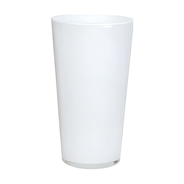 Jarrón Leo – Blanco, vidrio de color