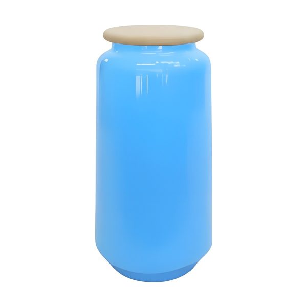 *lid Included*cylindrical Vase Lid – Baby Blue, coloured glass