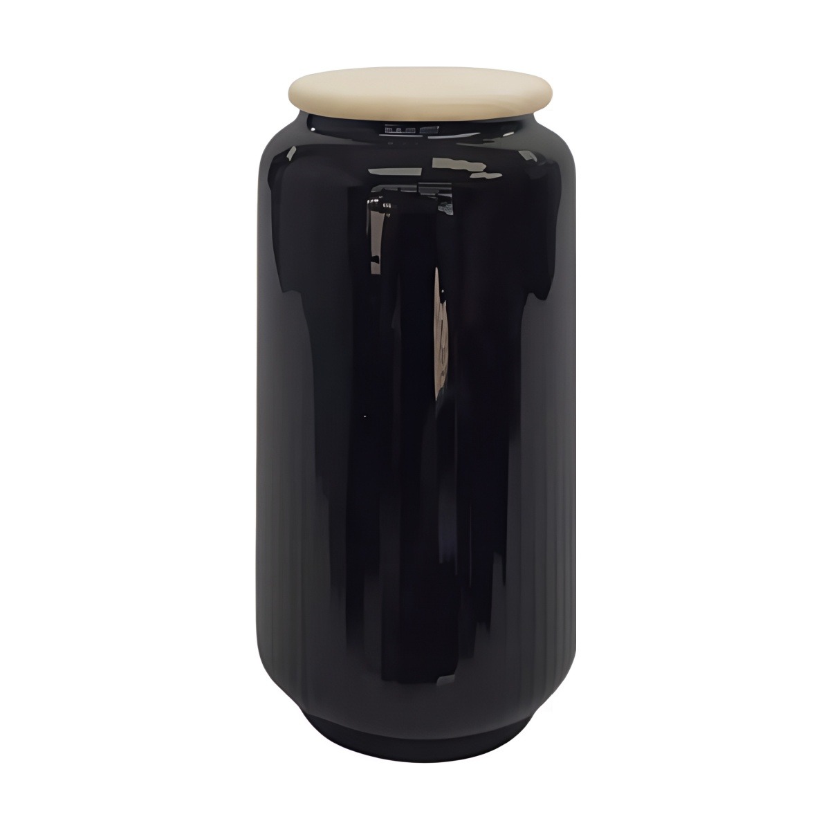 *lid Included*cylindrical Vase Lid – Black, coloured glass