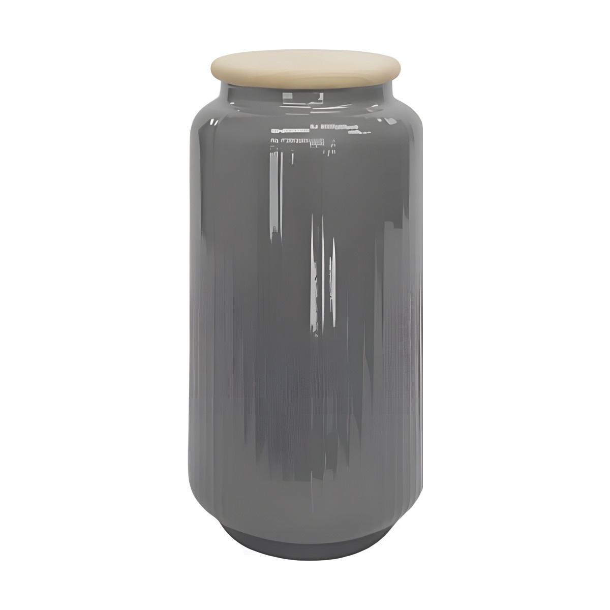 Cylindrical Vase with Lid – Grey, coloured glass
