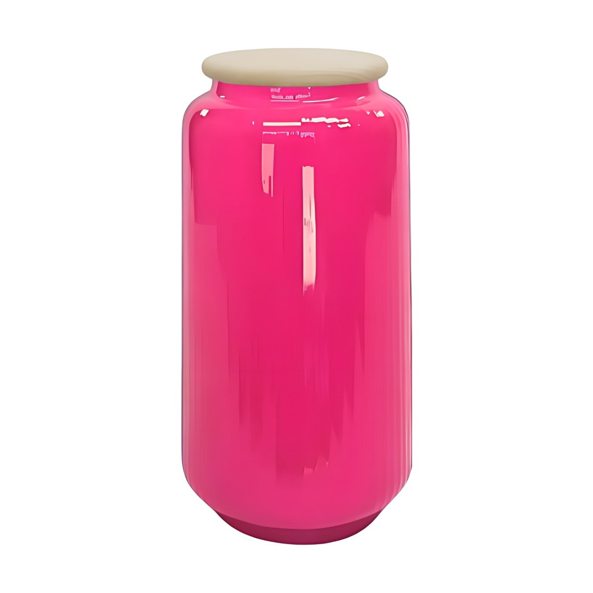 *Couvercle inclus* Couvercle de vase cylindrique – Rose vif, verre coloré