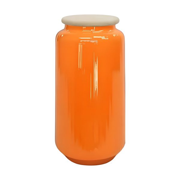 *lid Included*cylindrical Vase Lid – Orange, coloured glass