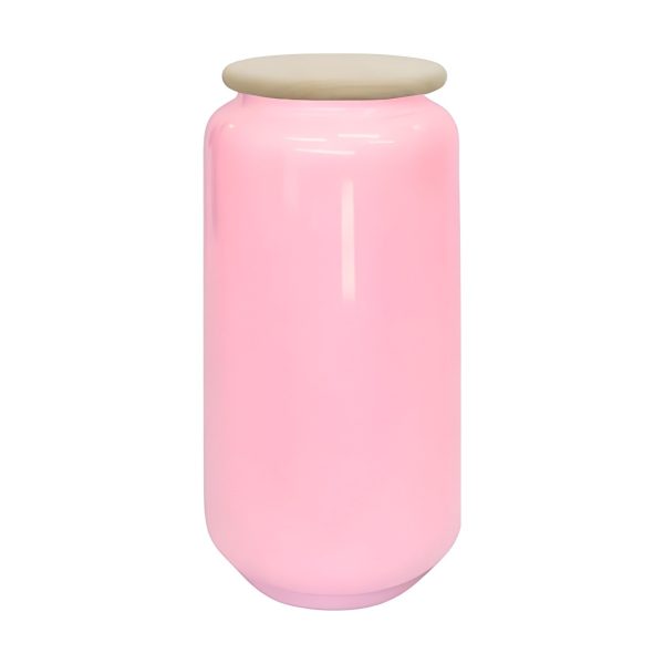 *lid Included*cylindrical Vase Lid – Pink, coloured glass