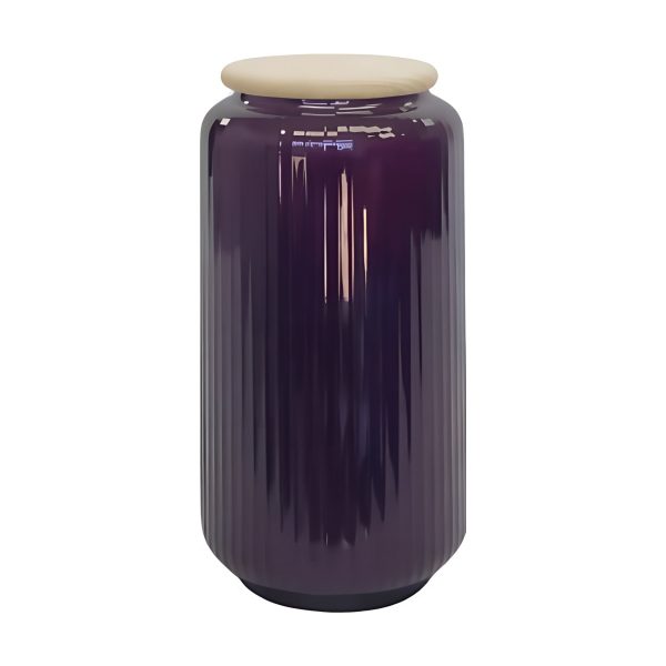 *lid Included*cylindrical Vase Lid – Plum, coloured glass