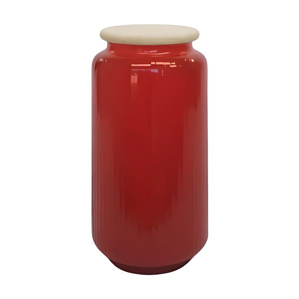 *lid Included*cylindrical Vase Lid – Red, coloured glass