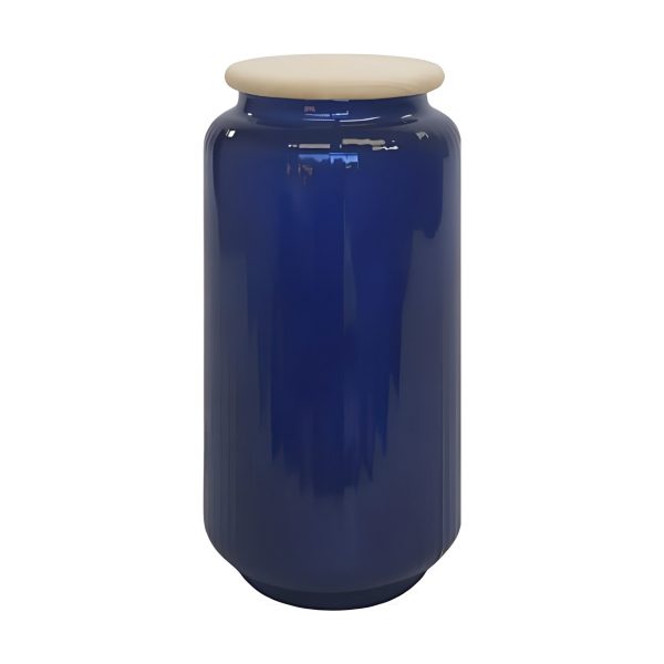 *lid Included*cylindrical Vase Lid – Royal Blue, coloured glass