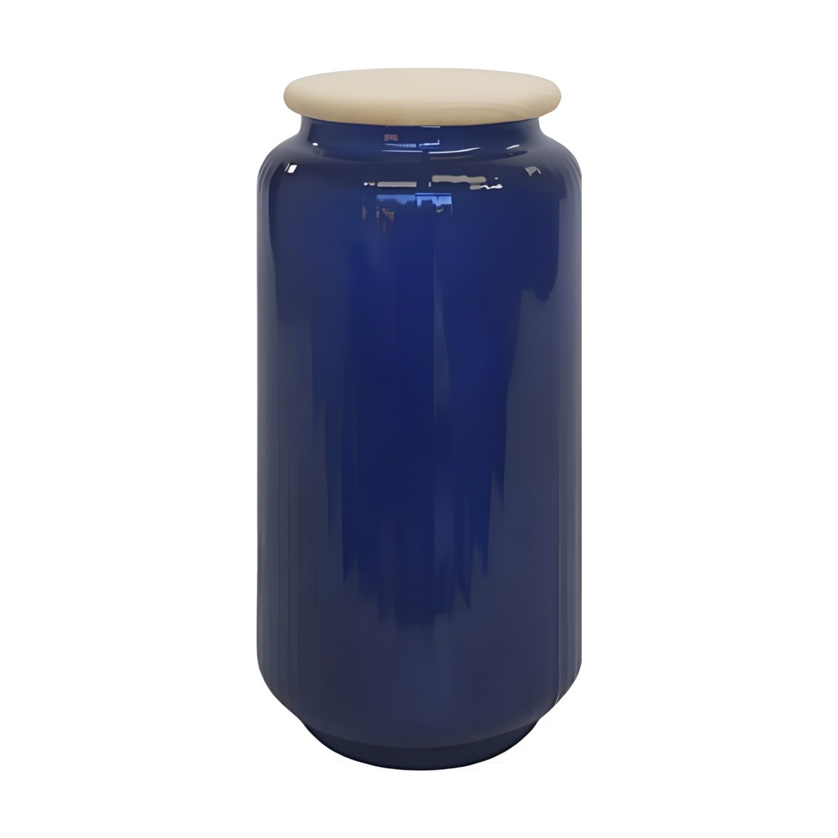 Cylindrical Vase with Lid – Royal Blue, coloured glass