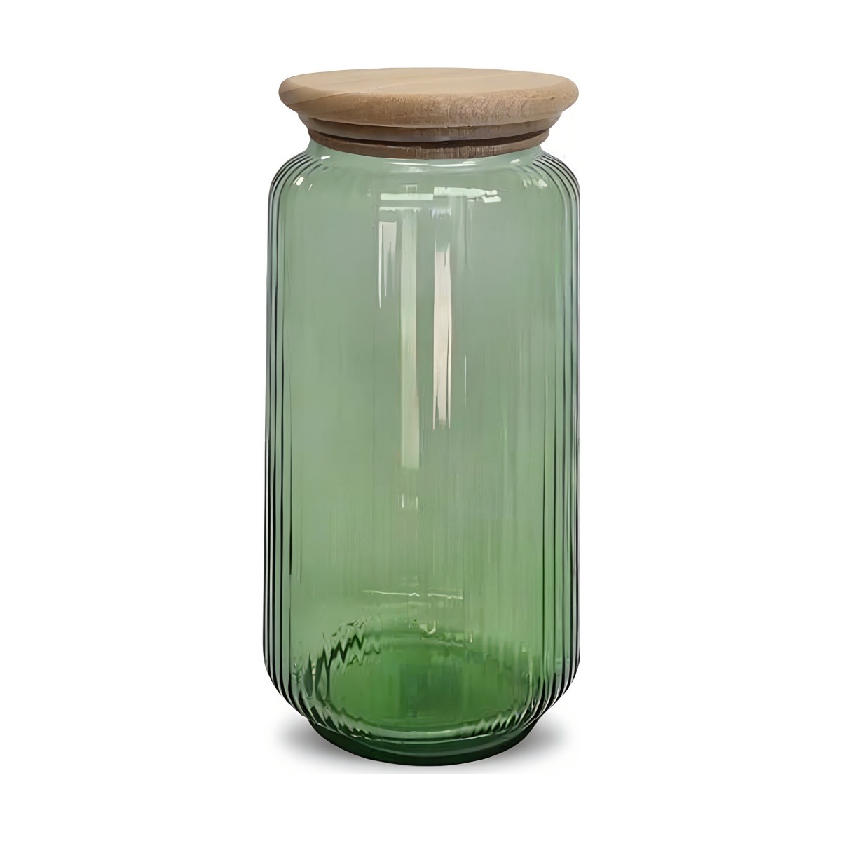 *Tapa incluida* Tapa para jarrón cilíndrico – Verde Oliva Transparente, vidrio de color
