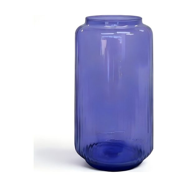 *Couvercle inclus* Couvercle de vase cylindrique – Violet transparent, verre coloré