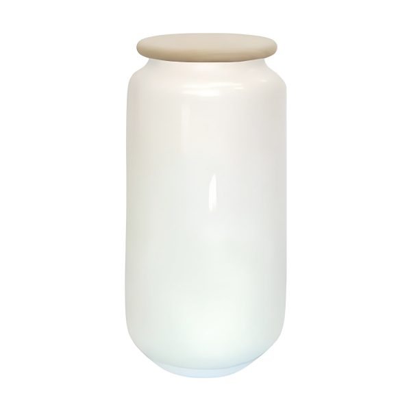 *lid Included*cylindrical Vase Lid – White, coloured glass