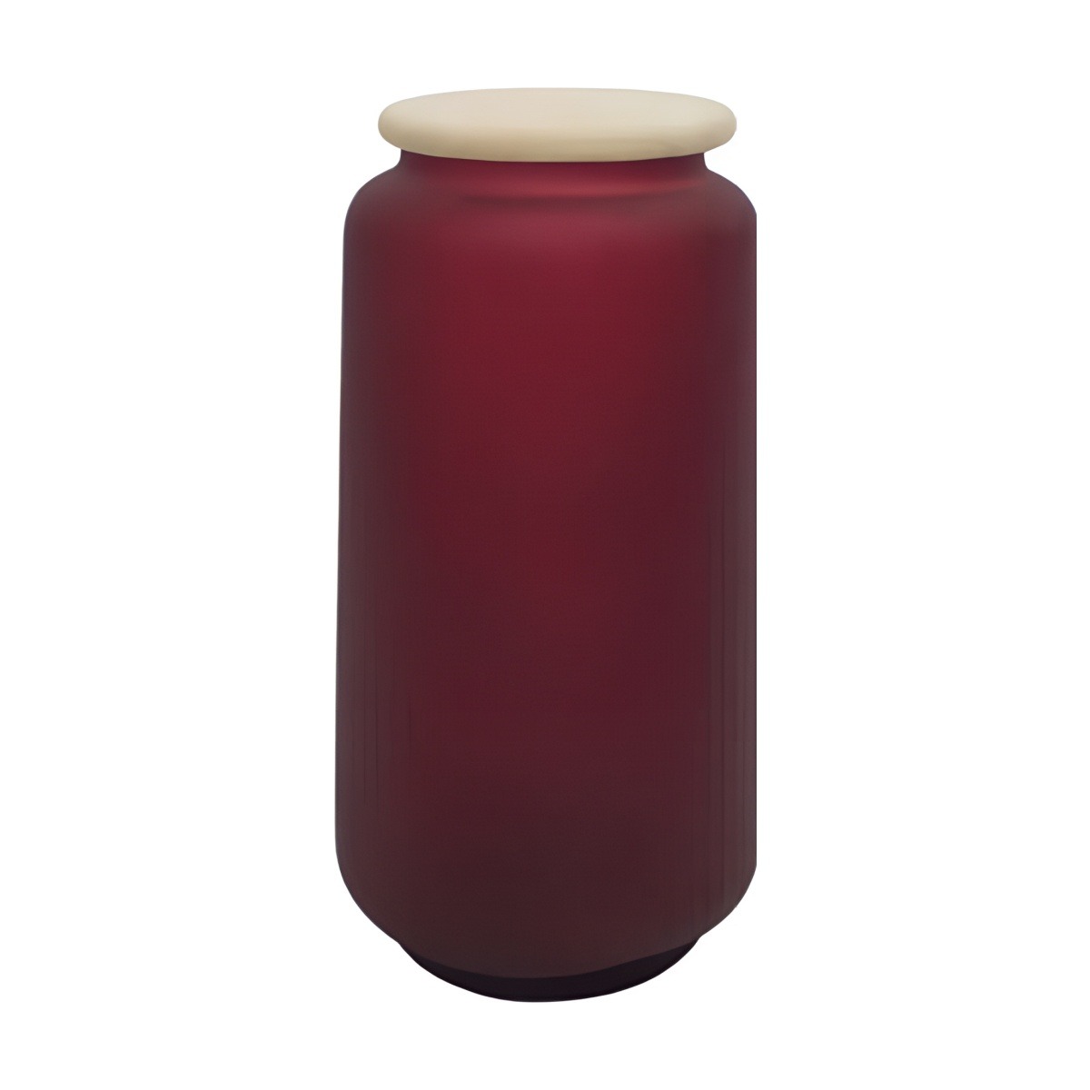 *Tapa incluida* Tapa para jarrón cilíndrico – Rojo Vino Mate, vidrio de color