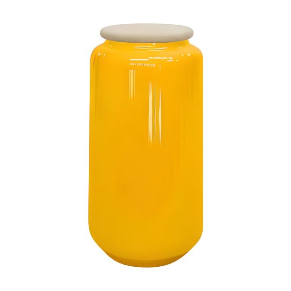 *lid Included*cylindrical Vase Lid – Yellow, coloured glass