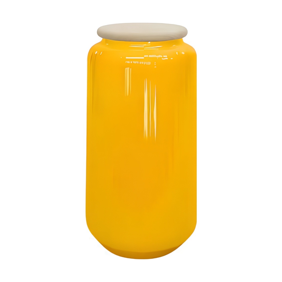*Tapa incluida* Tapa para jarrón cilíndrico – Amarillo, vidrio de color