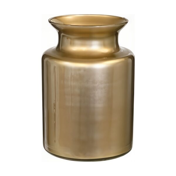 Med. Glass Jar – Metallic Champagne, coloured glass