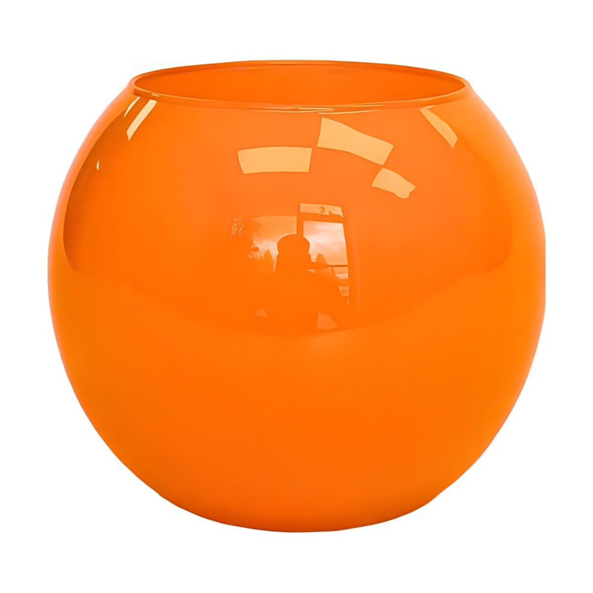 Mini Rose Bowl – Orange, coloured glass