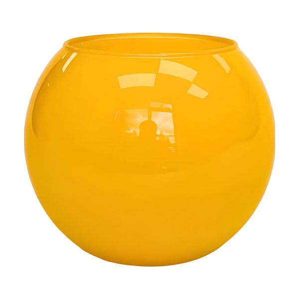 Mini Rose Bowl – Yellow, coloured glass