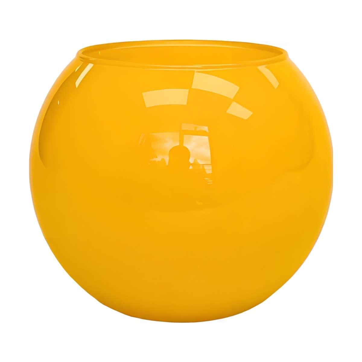 Mini Rose Bowl – Yellow, coloured glass