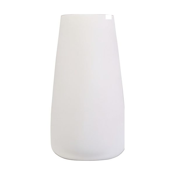 Vase Nova – Blanc mat, verre transparent