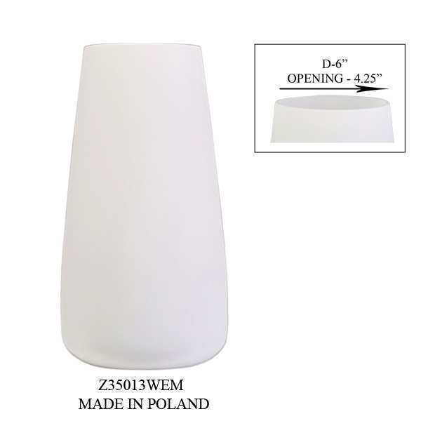 Florero Nova – Blanco Mate, vidrio transparente