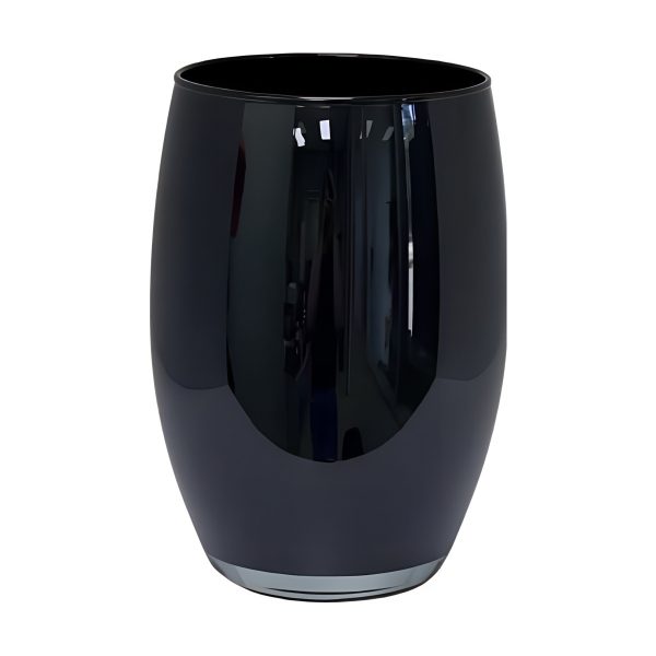 Florero Olivia – Negro, vidrio de color