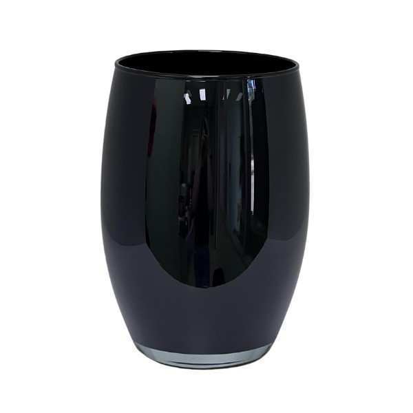 Florero Olivia – Negro, vidrio de color